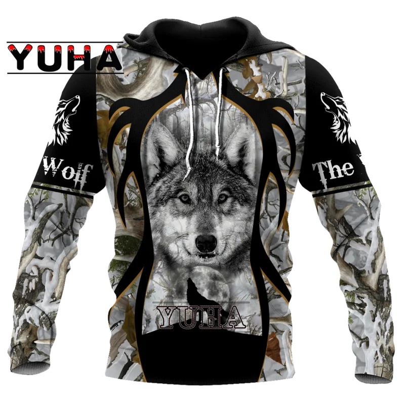 เสื้อฮู้ดลายหมาป่าสำหรับผู้ชาย - Streetwear Brand Tracksuit บทวิจารณ์และราคา